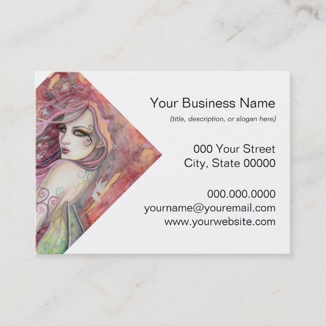 Tarjeta De Visita El Shy Flirt Moderno Fantasy Art (Anverso)