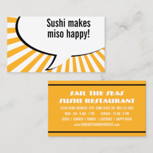 Tarjeta De Visita el sushi hace que miso sea feliz