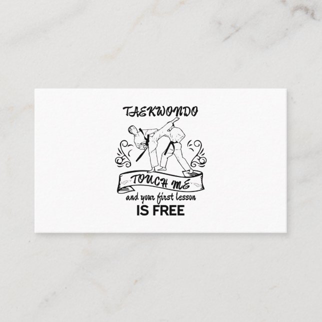 Tarjeta De Visita El Taekwondo me toca y su primera lección está (Anverso)