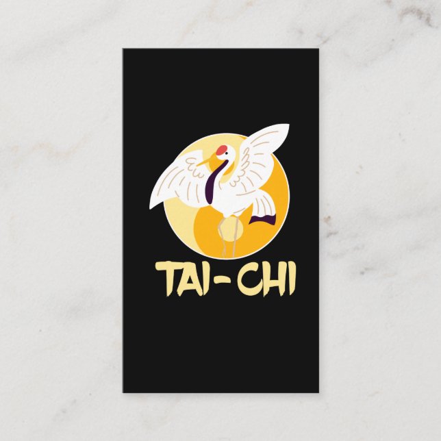Tarjeta De Visita El tai chi chino Yin Yang Crane Animal Sun (Anverso)