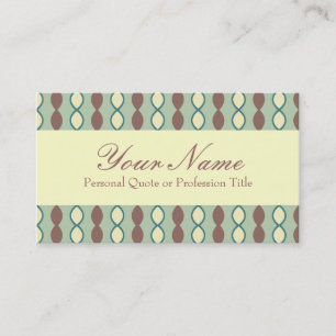 Tarjeta De Visita El Tan verde y el patrón retro marrón 70