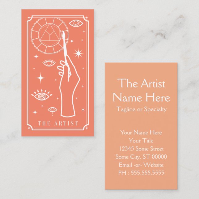 Tarjeta De Visita el tarot artístico (Anverso / Reverso)