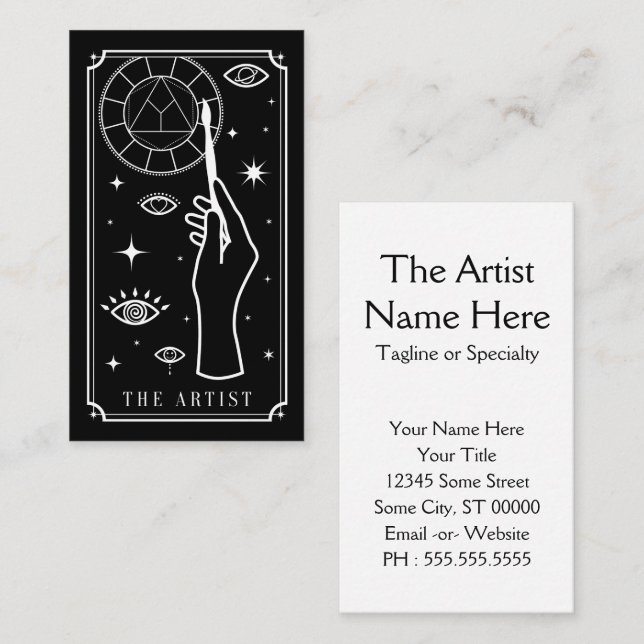 Tarjeta De Visita el tarot artístico (Anverso / Reverso)