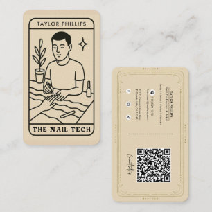 Tarjeta De Visita El técnico en uñas Tarot místico masculino Código 