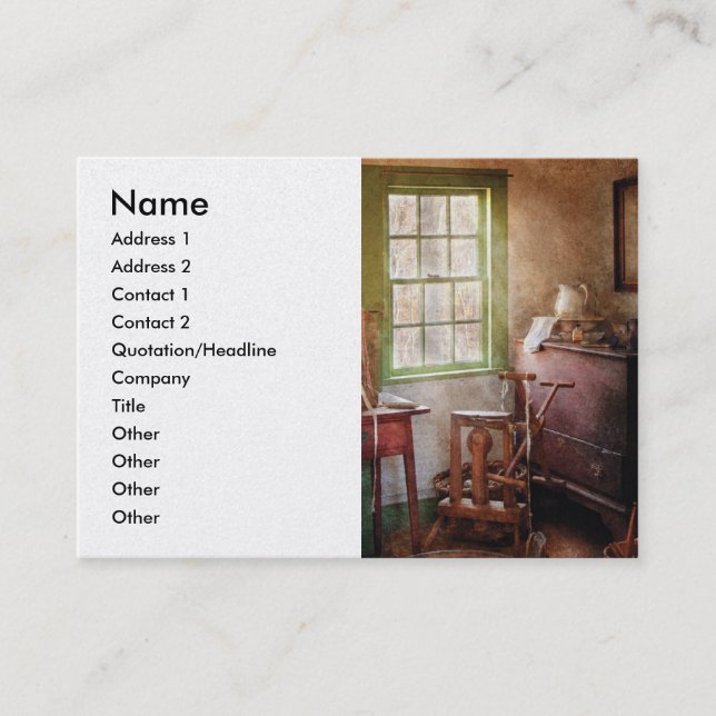 Tarjeta De Visita El tejer - en la cabaña de los tejedores (Anverso)