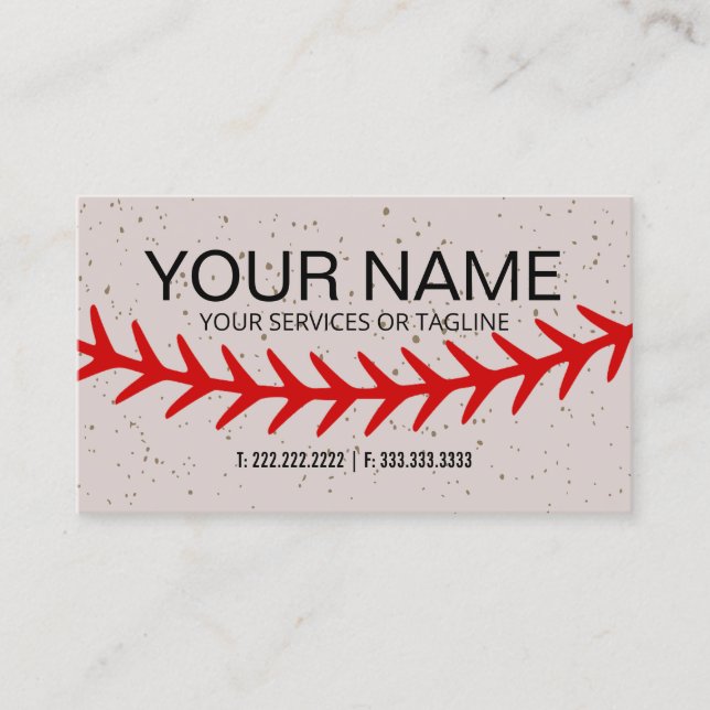 Tarjeta De Visita El tema de los Stitches Rojos del Béisbol (Anverso)