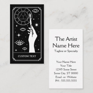 Tarjeta De Visita el texto del artista tarot personalizado