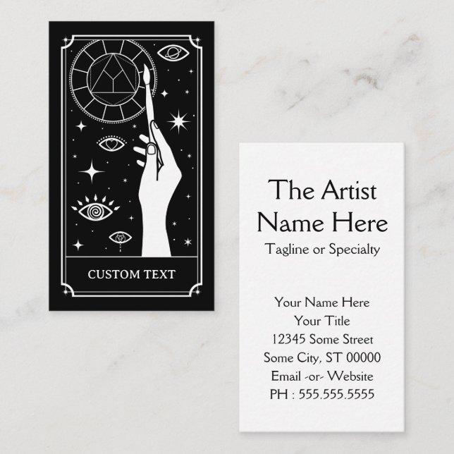 Tarjeta De Visita el texto del artista tarot personalizado (Anverso / Reverso)