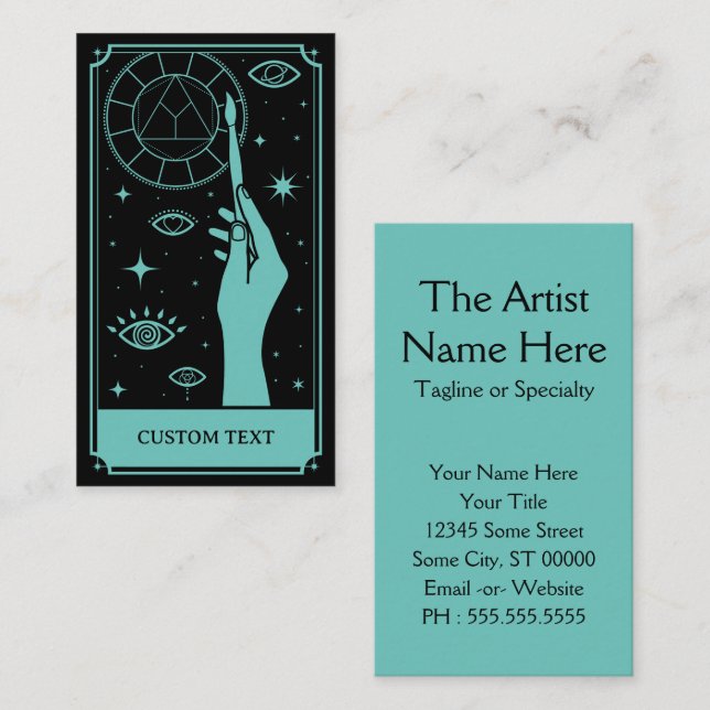 Tarjeta De Visita el texto del personalizado tarot del profesor de a (Anverso / Reverso)