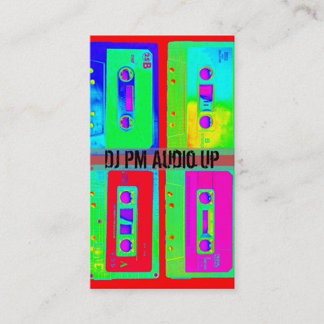 Tarjeta De Visita El tiro retro detrás DJ de la cinta de casete (Anverso)
