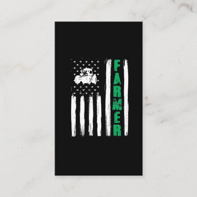 Tarjeta De Visita El tractor patriota de un agricultor estadounidens (Anverso)