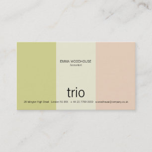 Tarjeta De Visita El trío Ecru, palidece - verde y rosa