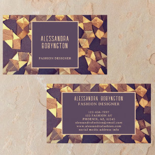 Tarjeta De Visita El único oro marrón abstracto boho audaz elegante