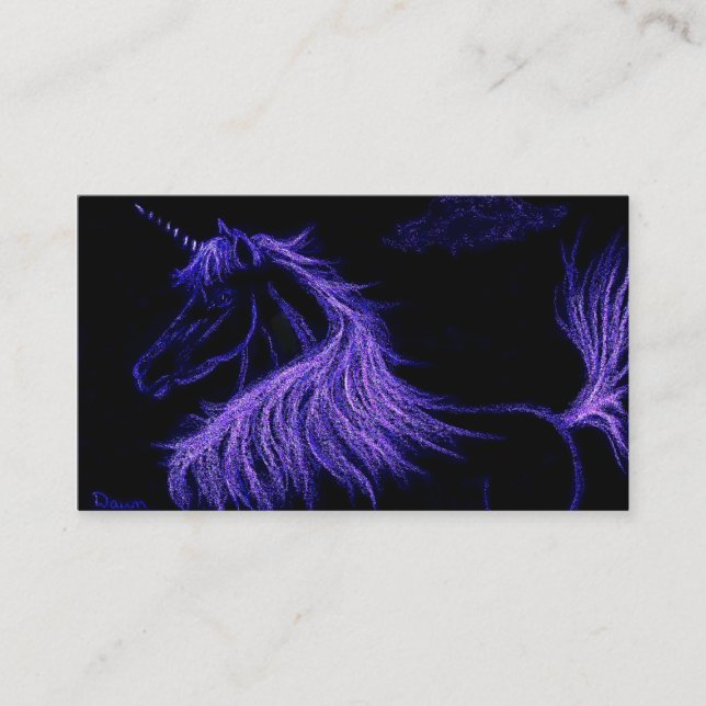 Tarjeta De Visita el unicornio soña la lavanda (Anverso)