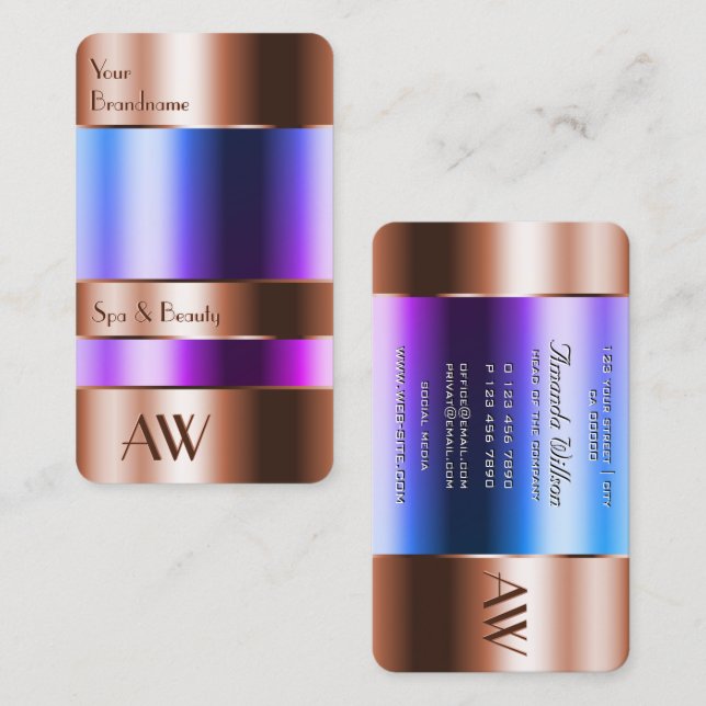 Tarjeta De Visita El Vaso Noble De Cobre Puede Parecer Iniciales De  (Anverso / Reverso)