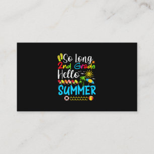 Tarjeta De Visita El Verano De 2° Grado Saluda El Día Pasado De La E
