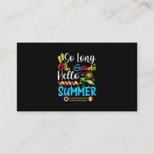 Tarjeta De Visita El Verano Del Último Día Del Colegio Saluda A Los