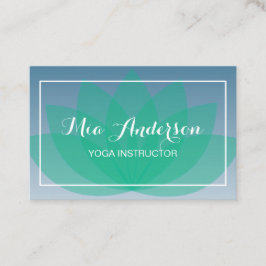 Tarjeta De Visita El verde azul de la flor de Lotus relaja la