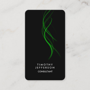 Tarjeta De Visita El verde del negro de la esquina redondeada curva