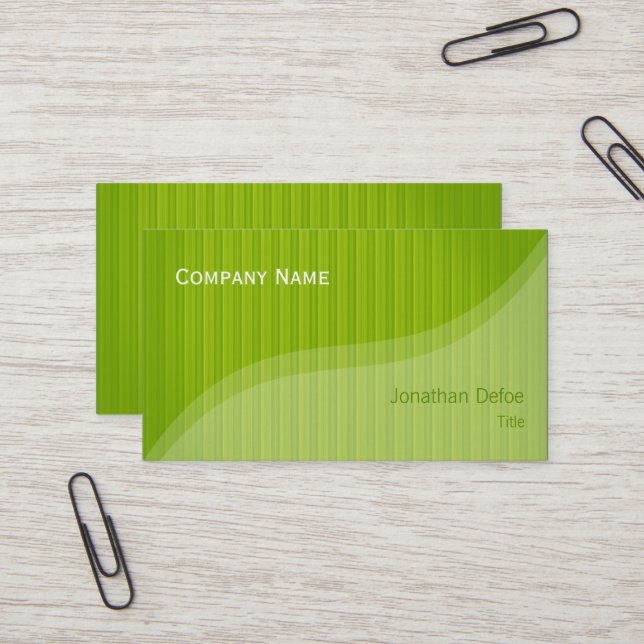 Tarjeta De Visita El verde raya al profesional elegante con clase (Anverso/Reverso In Situ)