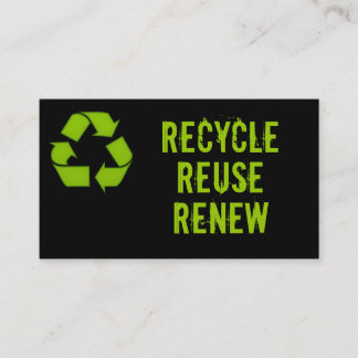 Tarjeta De Visita El verde recicla la plantilla