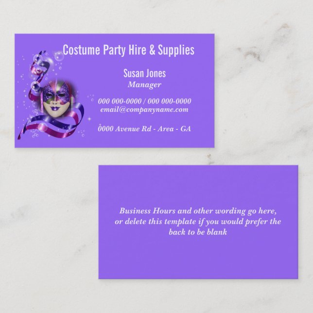 Tarjeta De Visita El vestido de lujo del alquiler del traje