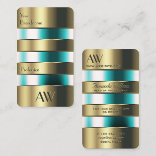 Tarjeta De Visita El vidrio de oro puede óptica fluidos Verde azulad