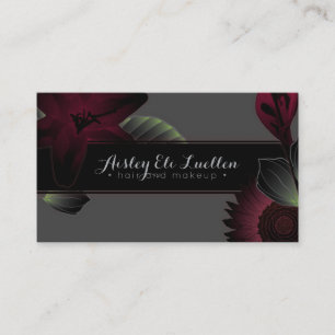 Tarjeta De Visita el vintage del salón florece el artista y el pelo