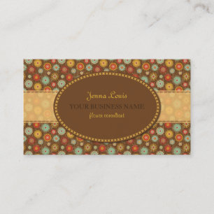 Tarjeta De Visita El vintage entona el estampado de flores