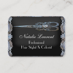 Tarjeta De Visita El vintage redondo elegante escarpado Scissor al