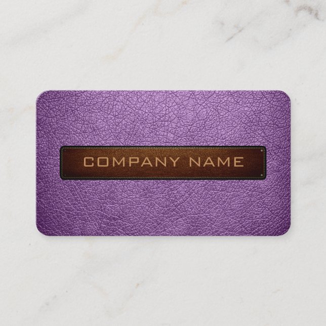 Tarjeta De Visita El violeta africano moderno y el cuero negro (Anverso)