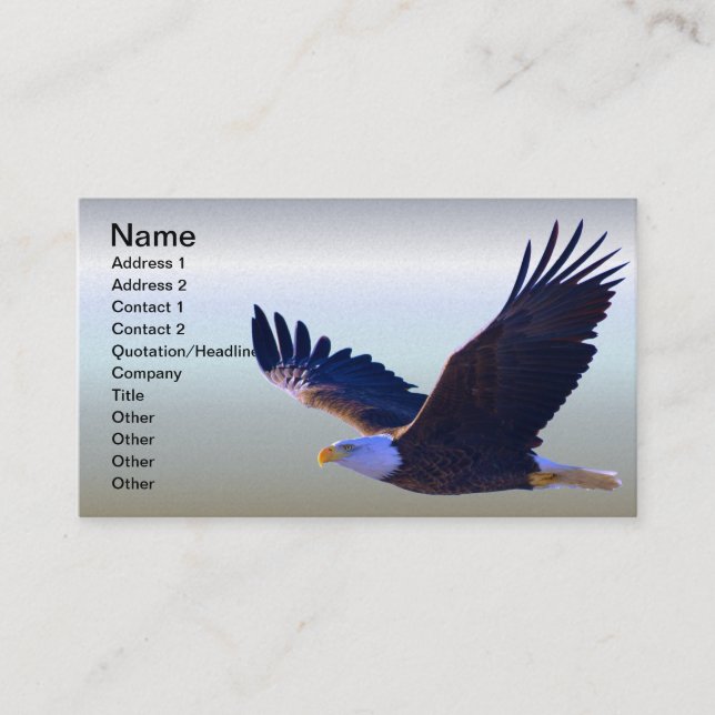 Tarjeta De Visita El volar de Eagle calvo (Anverso)