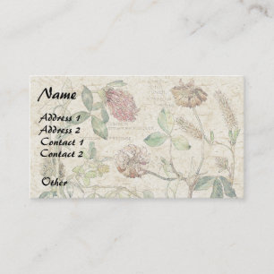 Tarjeta De Visita El Wildflower botánico del trébol florece tarjet