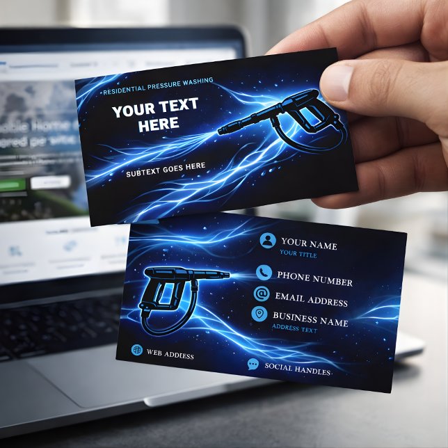 Tarjeta De Visita Electric Blue Residential Pressure Washing (Subido por el creador)