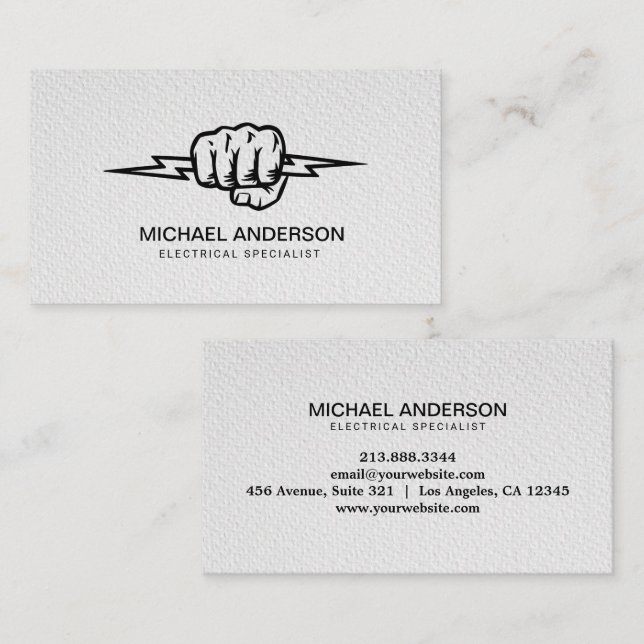 Tarjeta De Visita Electric Electrical Electrician Professional  (Anverso / Reverso)