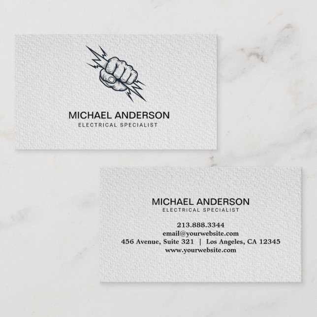 Tarjeta De Visita Electric Electrical Electrician Professional  (Anverso / Reverso)