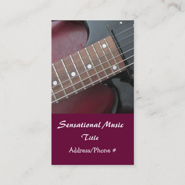 Tarjeta De Visita Electric Guitars Sensation Music Business Card (Anverso)