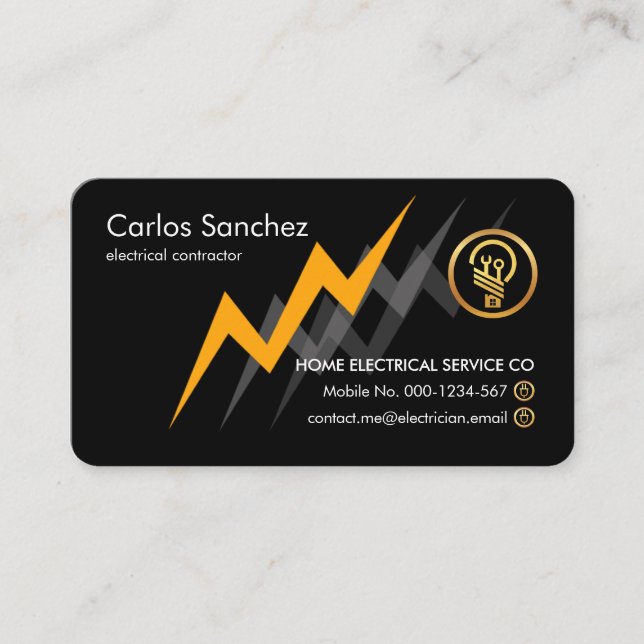 Tarjeta De Visita Electric Lightning Powers Electrician (Anverso)