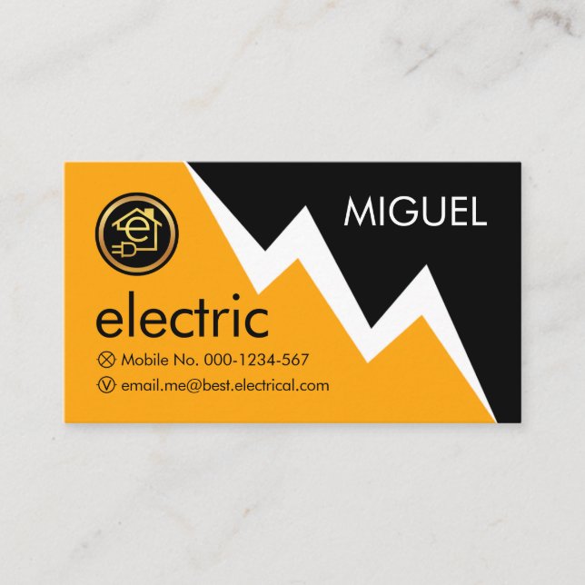 Tarjeta De Visita Electric Lightning Powers Your Name (Anverso)