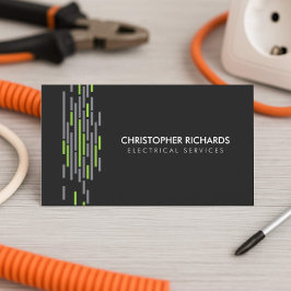 Tarjeta De Visita Electric Lights Green Electrician Business Card