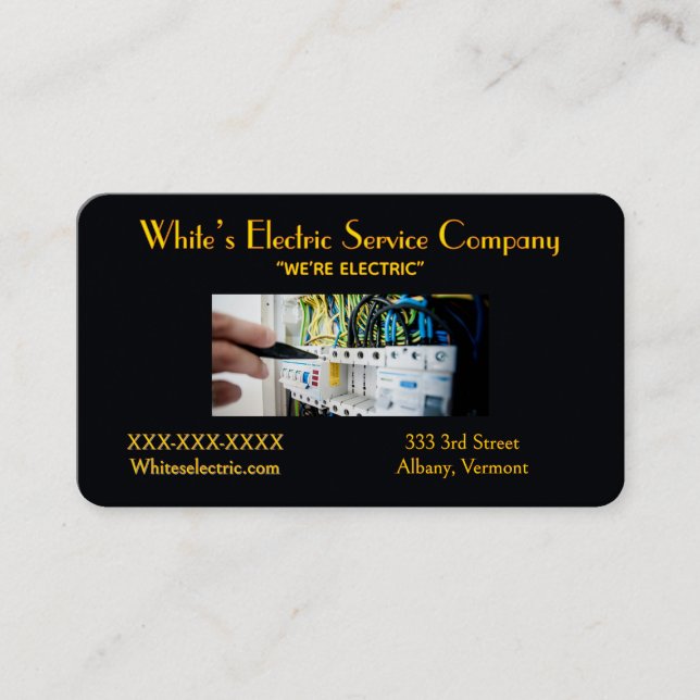 Tarjeta De Visita “Electric Service Company ” Business Card (Anverso)