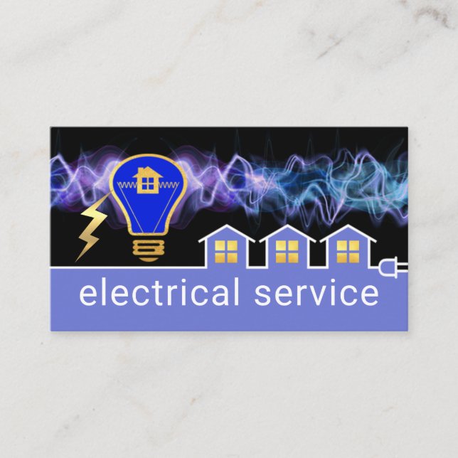Tarjeta De Visita Electrical Lightning Charging Home Wiring Circuit (Anverso)