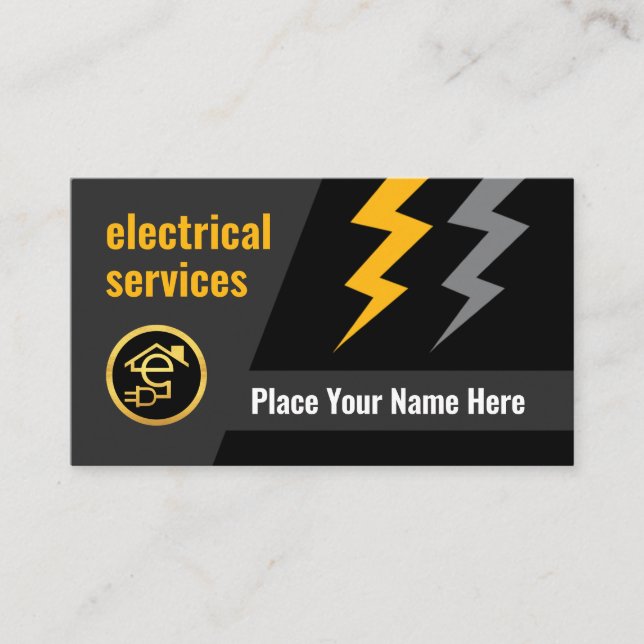Tarjeta De Visita Electrical Lightning Powers Your Name (Anverso)