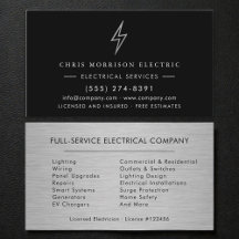 Electrical Services Electrician Silver Metallic