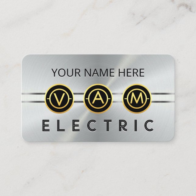 Tarjeta De Visita Electrical Symbol Icons Silver Layer (Anverso)