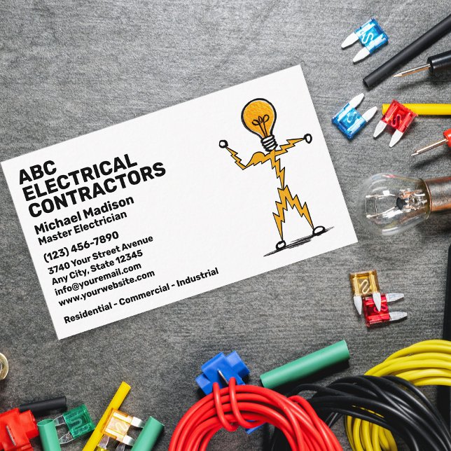 Tarjeta De Visita Electrician | Electrical Contractor (Subido por el creador)
