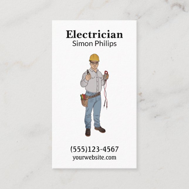 Tarjeta De Visita Electrician Handyman (Anverso)