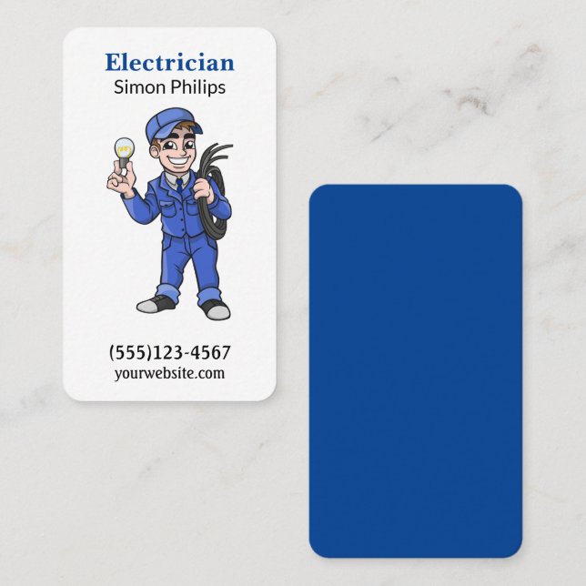 Tarjeta De Visita Electrician Handyman (Anverso / Reverso)