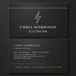Tarjeta De Visita Electrician Industrial Metallic Contractor