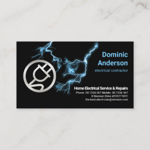 Tarjeta De Visita Electricidad Blue Lightnings de enchufe eléctrico